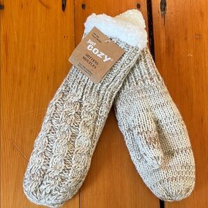 Just Cozy Women's Cream Mittens